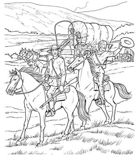 Covered Wagon Coloring Page Horse Coloring Pages Coloring Pages