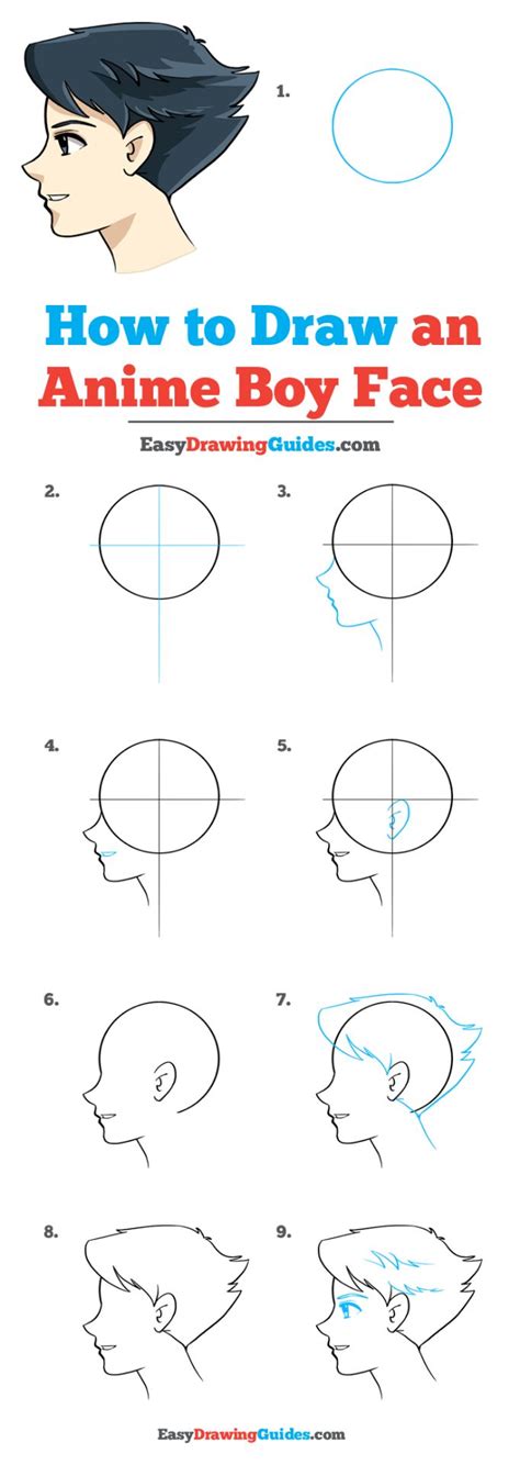 How To Draw An Anime Boy Face Really Easy Drawing Tutorial Drawing