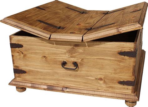 Square storage coffee table chest rustic solid chunky pine wood handmade oak wax. Trunk Coffee Table | Store Many Things & Give A Classic ...