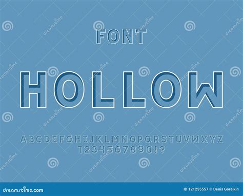 Hollow Font Vector Alphabet Stock Vector Illustration Of Cored