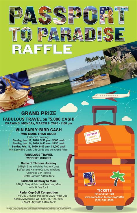 Passport To Paradise Early Bird Drawing #1 - Jewish Tucson