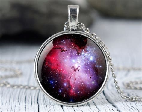 Rosette Nebula Necklace Galaxy Pendant Space Universe Etsy