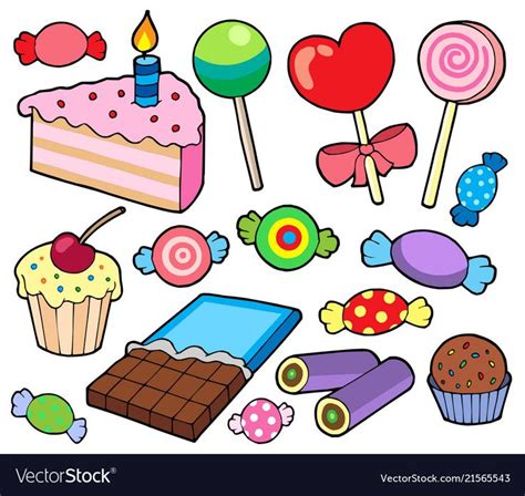 Candy And Cakes Collection Vector Illustration Download A Free