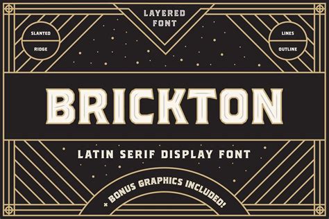 Brickton 8 Styles And Bonus Graphics Typeface Serif Dingbat Fonts