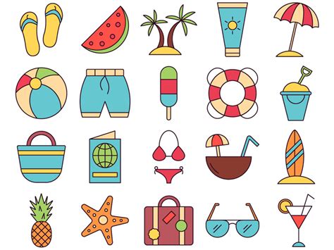 Summer Vector Freebie Icon Set By On Dribbble