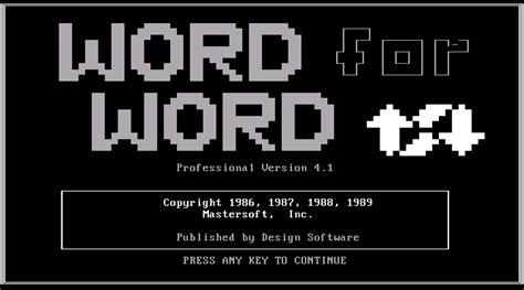 Winworld Word For Word 4x Dos