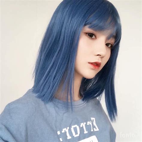 Pin By Koyku On Asian Hair Balayage Korean Hair Color Short Blue