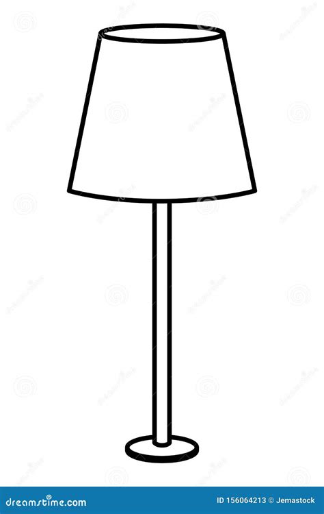 House Light Lamp Decoration Cartoon Isolated In Black And White Stock
