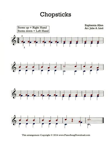 Tap the video and start jamming! Chopsticks sheet music, free, easy piano