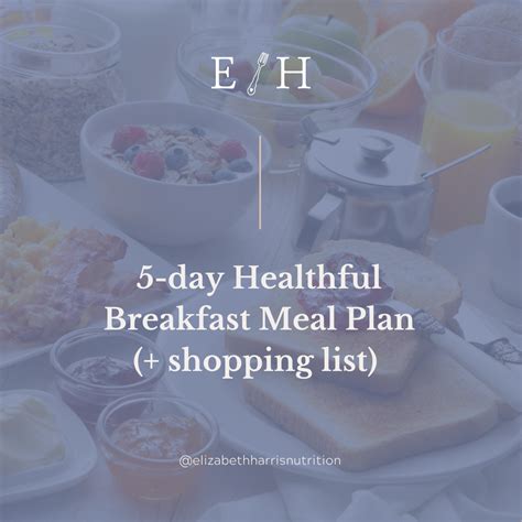 5 Day Healthy Breakfast Meal Plan Shopping List — Elizabeth Harris