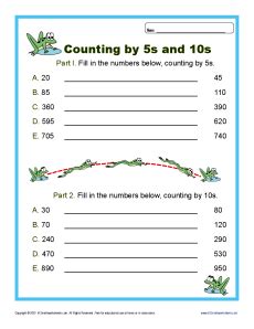 Counting by 5s and 10s | 2nd Grade Math Worksheets