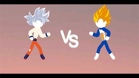 Goku Ui Vs Vegeta Ssj2 Stick Fight Stick Shadow War Fight Youtube