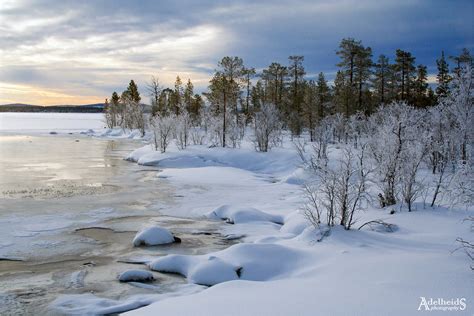 Finnish Lapland Early Morning By A Frozen Lake In Northern Flickr