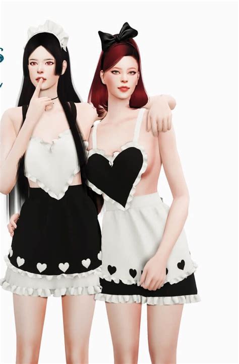 Pin By Thesimsbookofficial On Sims 4 Clothing Alpha Cc Maid Dress