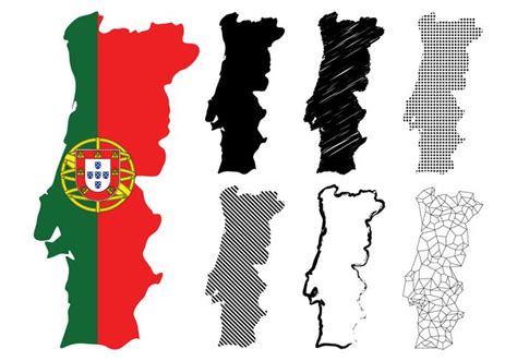 Portugal Map Set 154007 Vector Art At Vecteezy