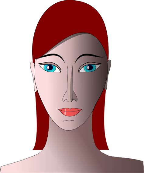 Woman With Red Hair And Blue Eyes Clip Art At