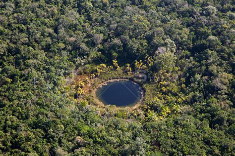 Overflightstock™ Aerial View Of Cenote Or Sinkhole In The Forest