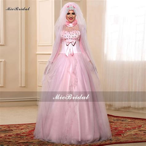 Arabic Muslim Wedding Dress 2016 Turkish Gelinlik Ball Gown Islamic Bridal Dresses Hijab Long