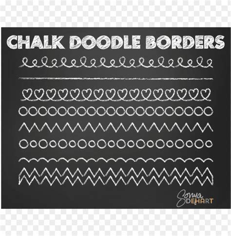 Download Clip Art Doodle Chalk Borders Clipart Set Chalk Border Png