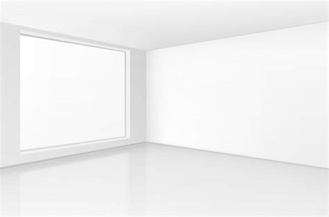 Premium Vector White Room Interior In Minimal Style With Empty Wall
