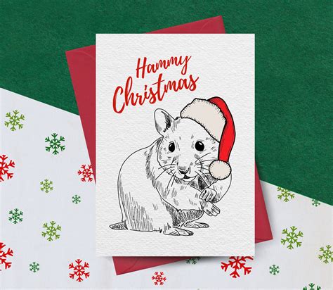Hamster Christmas Card Hamster Ts Christmas Hamster Etsy