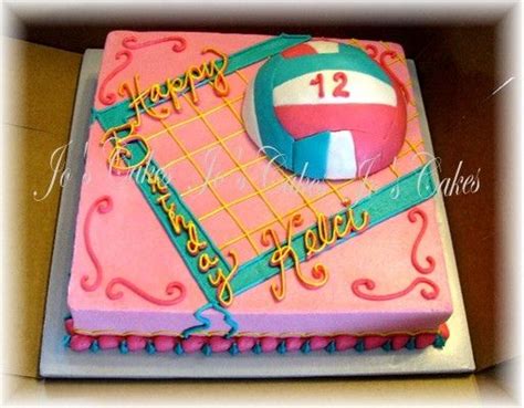 Girly Volleyball Cake — Volleyball Volleyball Cakes Volleyball