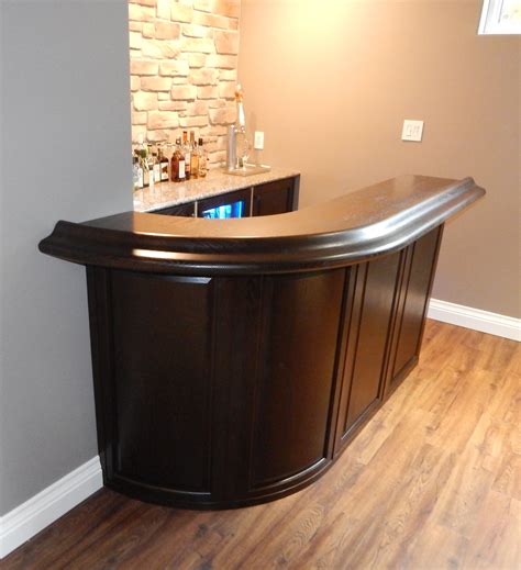 Oak Curved Bar With Oak Curved Front Panels And Solid Oak Bar Topbar