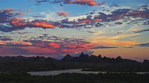 Wallpaper 1366x768 Px Clouds Landscape Mountains Nature River