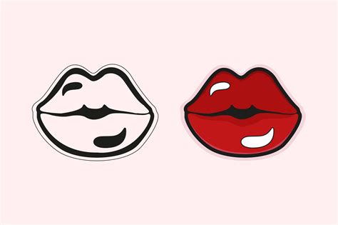Kissy Lips Craft Sticker Design Graphic By Selimart892 · Creative Fabrica