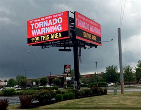 5th warning sign of a tornado: Digital billboards tell motorists of tornado warning in ...