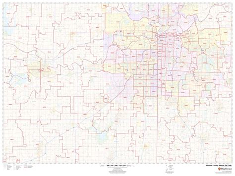 Johnson County Zip Code Map Kansas
