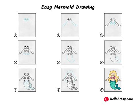 How To Draw A Mermaid Step By Step Drawing Tutorial