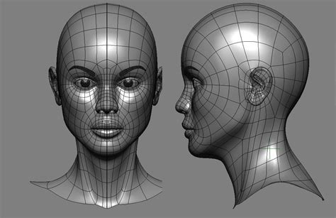 Female Face Blender Reuben Munro Face Topology Topology Face