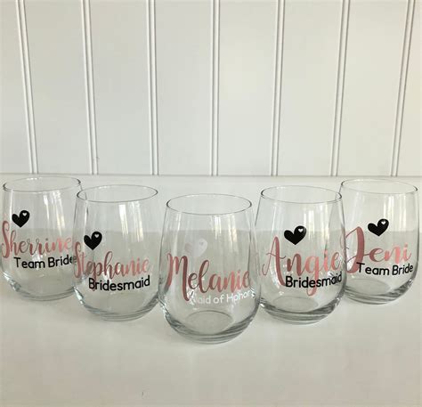 Bridesmaid Wine Glass Personalized Wine Glass Bridesmaid T Etsy Ts For Wedding Party