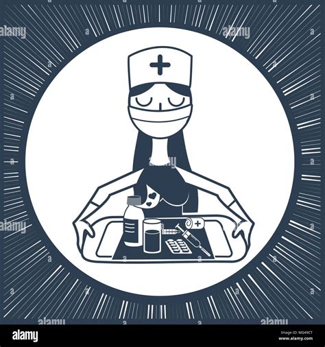Nurse Icon Vector Medical Care Hospital Symbol Icon Silhouette In