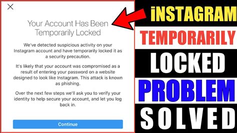 How To Fix Your Account Has Been Temporarily Locked Instagram