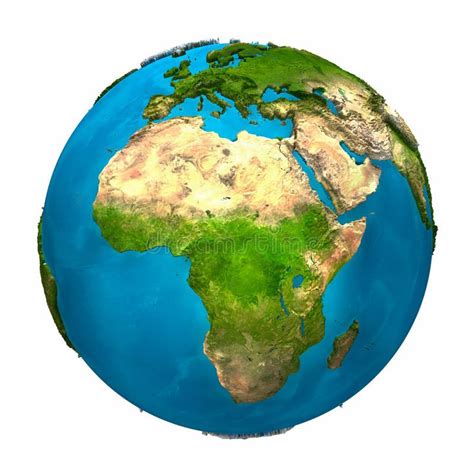Planet Earth Africa Colorful Globe With Detailed And Realistic