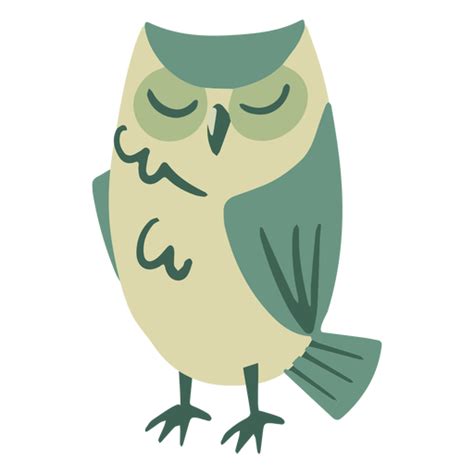 Owl Green Sleeping Flat Transparent Png And Svg Vector File