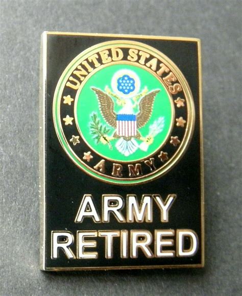 Us Army Retired Large Rectangle Lapel Pin Badge X Inch Cordon