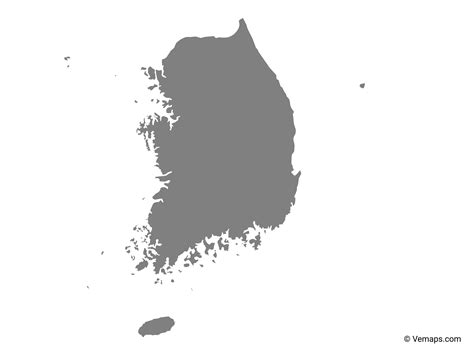 Grey Map Of South Korea Free Vector Maps