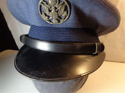 Us Air Force Enlisted Mens Dress Blue Hat Size 7 With Badge Pin Ebay