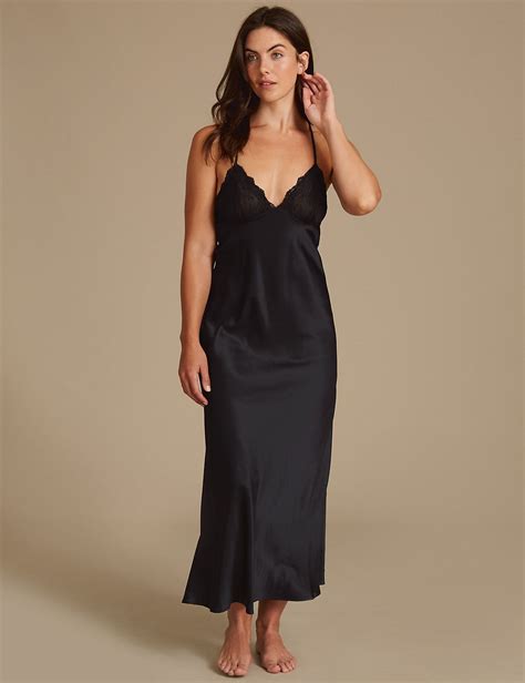 Satin Strappy Nightdress Mands Collection Mands Night Dress Gowns