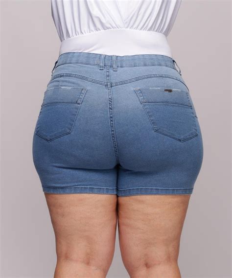 Shorts Jeans Plus Size Feminino Allmaria Azul