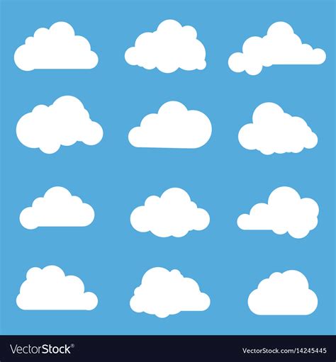 Clouds Flat Design Elements Set Royalty Free Vector Image