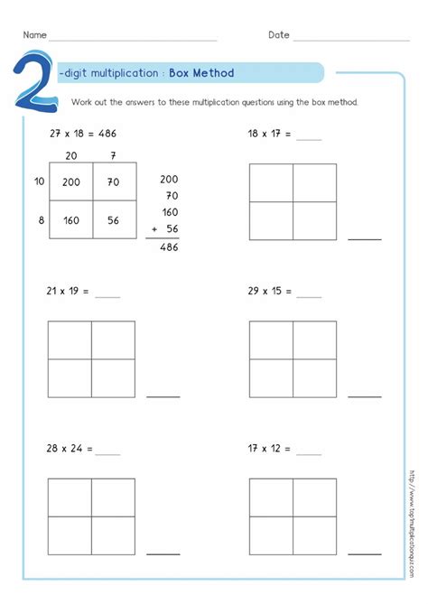Free Printable Partial Products Worksheets
