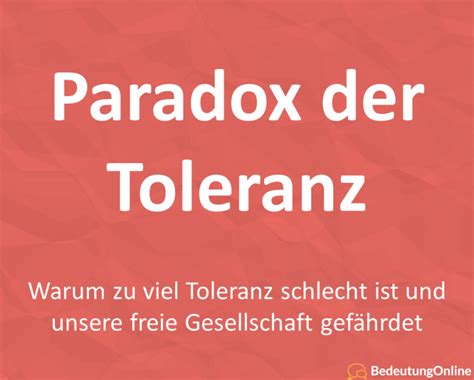 Paradox Der Toleranz Was Ist Das Bedeutung Definition Erklärung