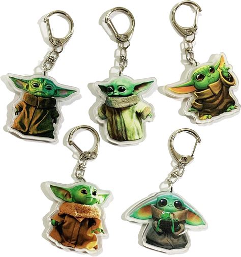 5 Pcs Baby Yoda Keychain The Child Character From The Star Wars