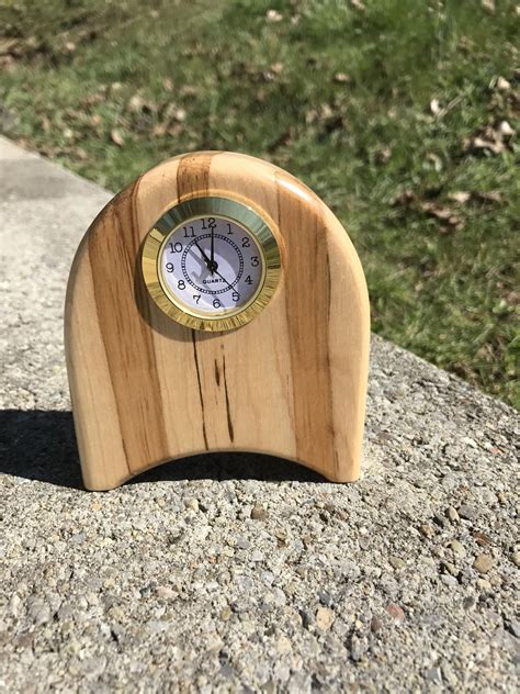 Handmade Wooden Desk Clock By Dvwoodworking On Etsy Wooden Clock