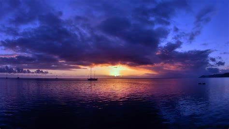 Wallpaper Sunlight Boat Sunset Sea Bay Reflection Sky Vehicle