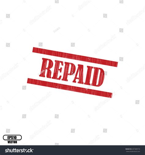 Repaid Rubber Stamp Over White Background Stock Vector Royalty Free